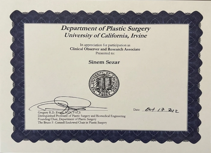 3Dr.Sinem Sezar.Certificate2