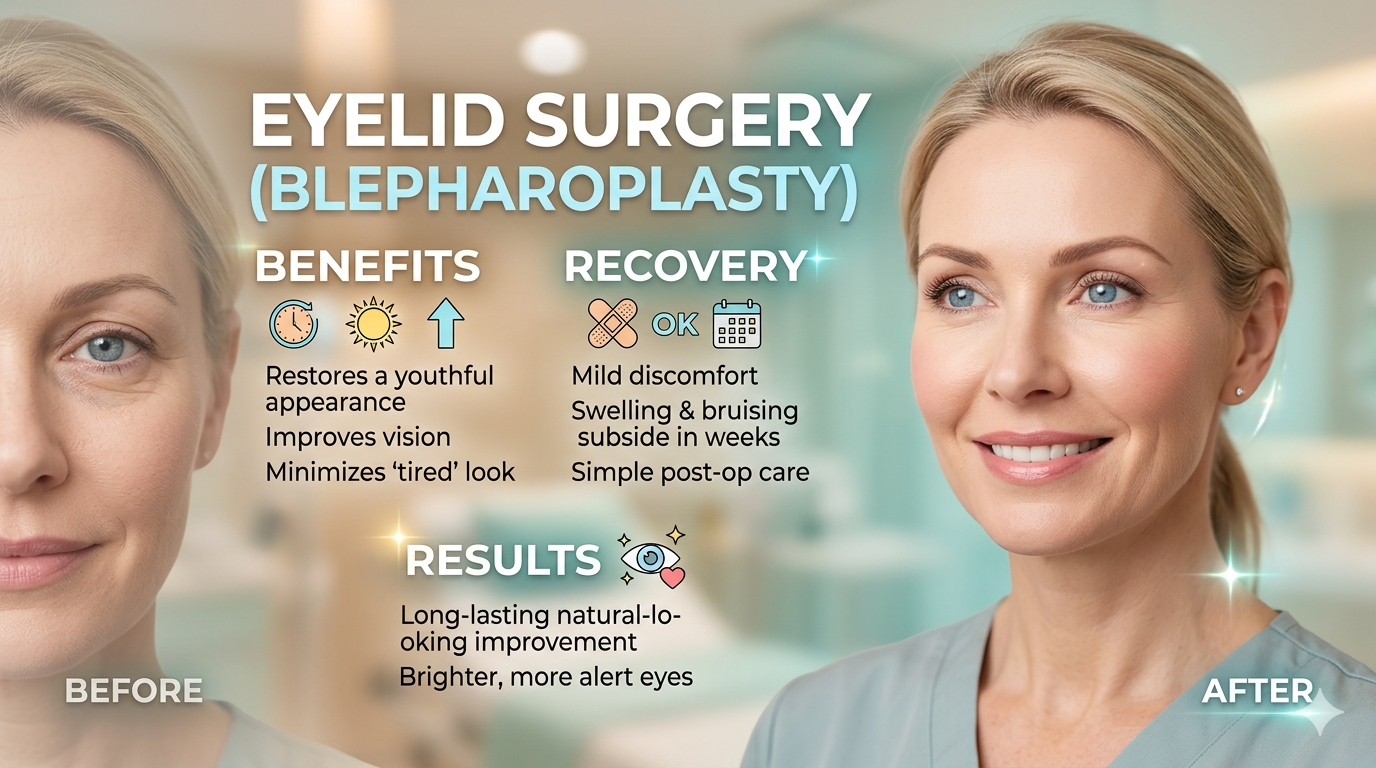 What Is Eyelid Surgery (Blepharoplasty)? Benefits, Recovery & Results